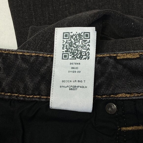 True Religion Becca Big T Bootcut Jeans Black 29 Low Rise Raw Hem Distress Faded - Picture 13 of 13